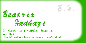 beatrix hadhazi business card